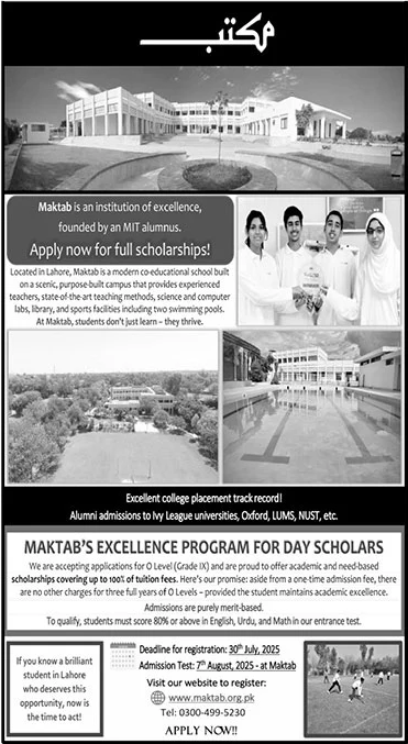 Admission Open in Maktab